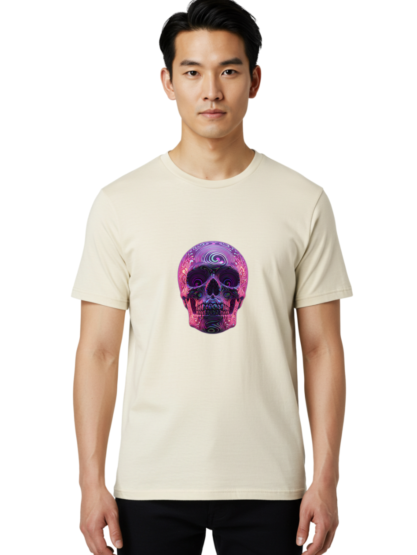 Purple-Skull Men'S Graphic Tee, 100% Cotton, Comfortable Casual Summer Wear, Machine Washable, Vintage Camera, Old Camera, Antique Camera, Black Camera, Classic Photography, Photography Equipment, Nostalgic Device, Film Camera, Camera Art Bal189