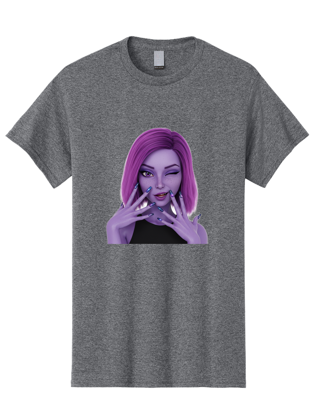 Purple-Woman-Portrait Men'S Graphic Tee, 100% Cotton, Comfortable Casual Summer Wear, Machine Washable, Vintage Camera, Old Camera, Antique Camera, Black Camera, Classic Photography, Photography Equipment, Nostalgic Device, Film Camera, Bal190