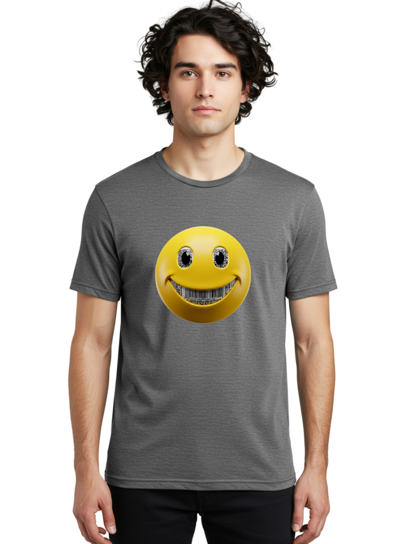 Qr-Code-Smiley Men'S Graphic Tee, 100% Cotton, Comfortable Casual Summer Wear, Machine Washable, Vintage Camera, Old Camera, Antique Camera, Black Camera, Classic Photography, Photography Equipment, Nostalgic Device, Film Camera, Camera Art Bal192