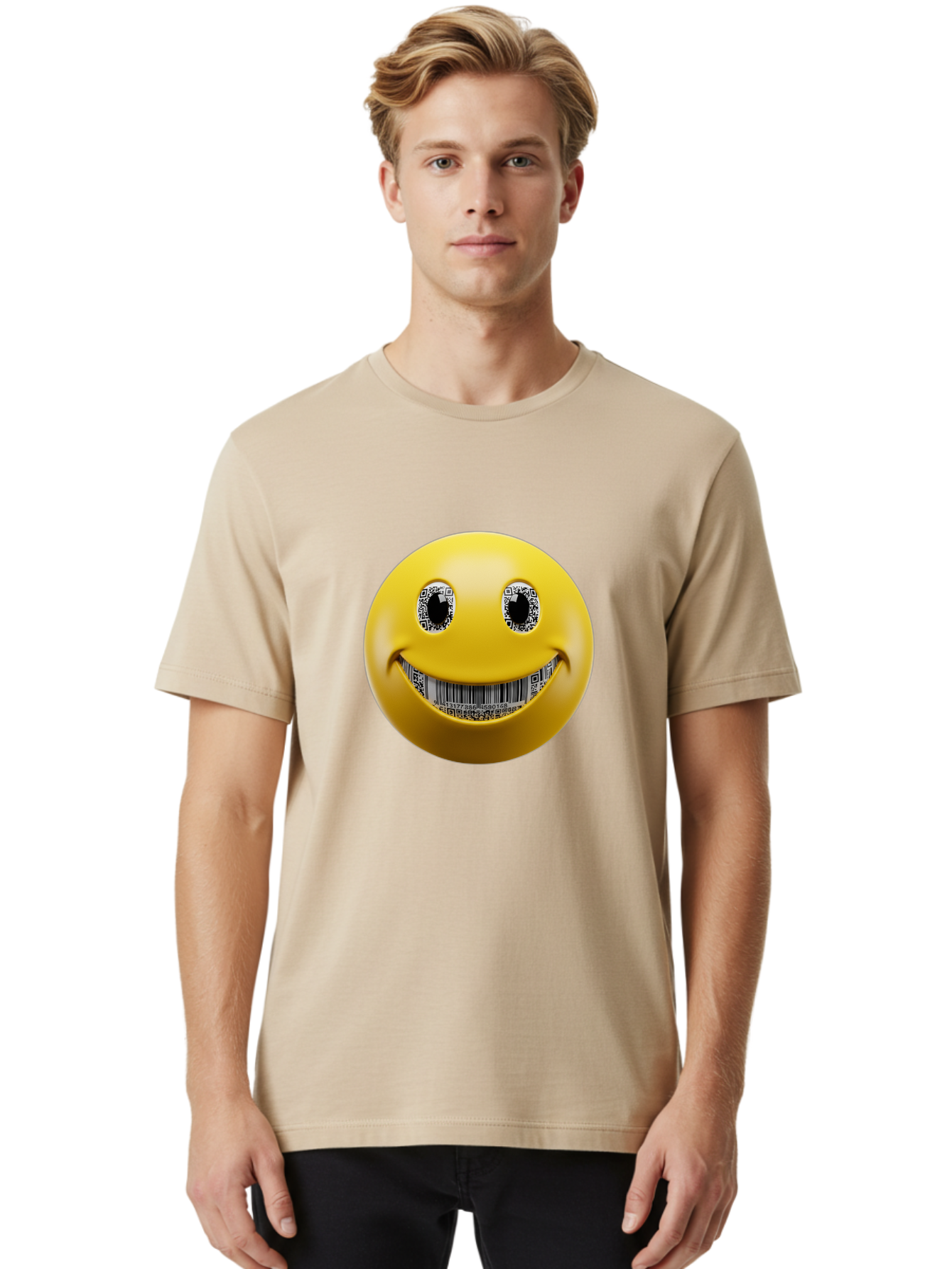 Qr-Code-Smiley Men'S Graphic Tee, 100% Cotton, Comfortable Casual Summer Wear, Machine Washable, Vintage Camera, Old Camera, Antique Camera, Black Camera, Classic Photography, Photography Equipment, Nostalgic Device, Film Camera, Camera Art Bal192