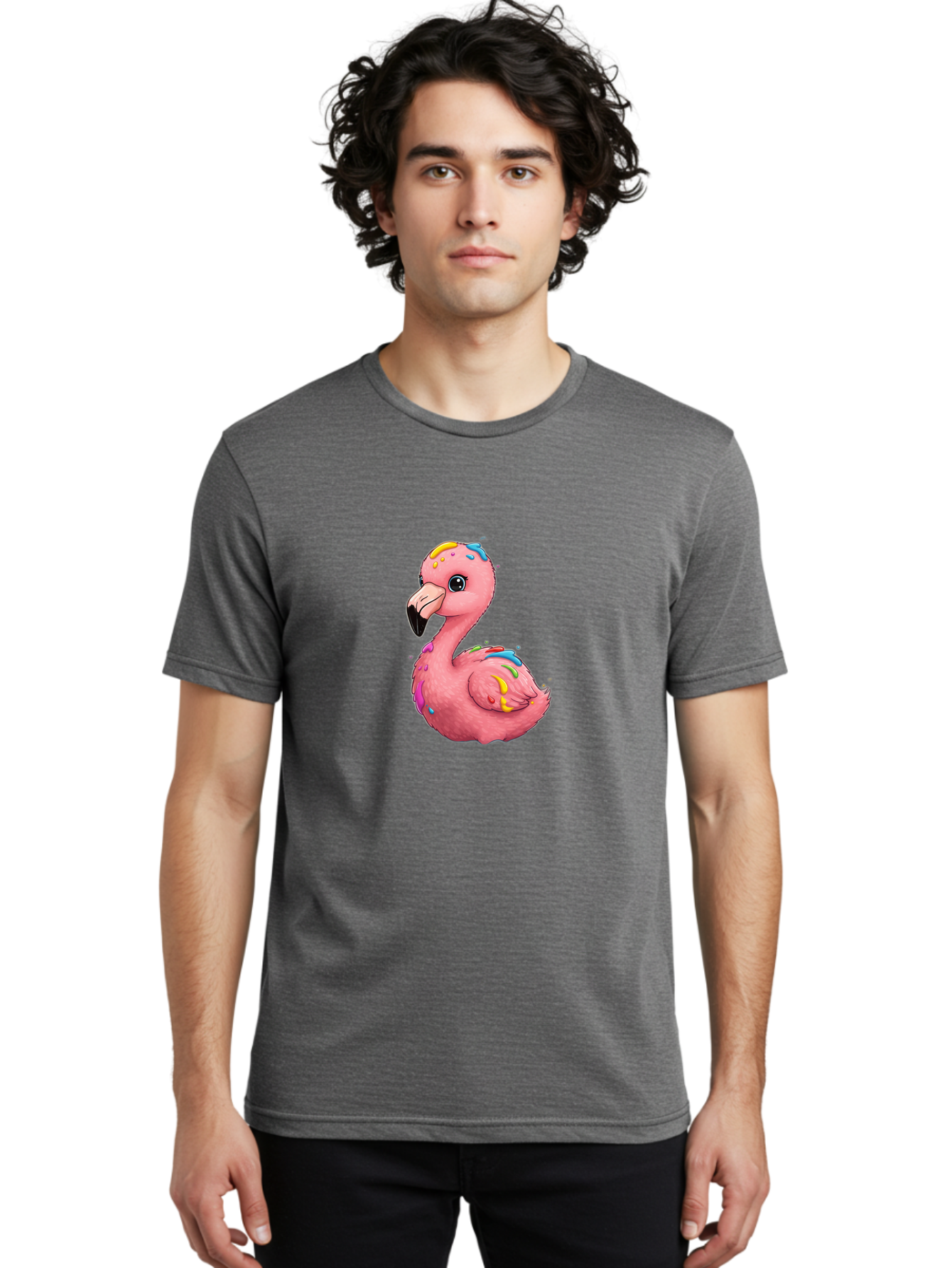 Rainbow-Flamingo Men'S Graphic Tee, 100% Cotton, Comfortable Casual Summer Wear, Machine Washable, Vintage Camera, Old Camera, Antique Camera, Black Camera, Classic Photography, Photography Equipment, Nostalgic Device, Film Camera, Camera Art Bal197