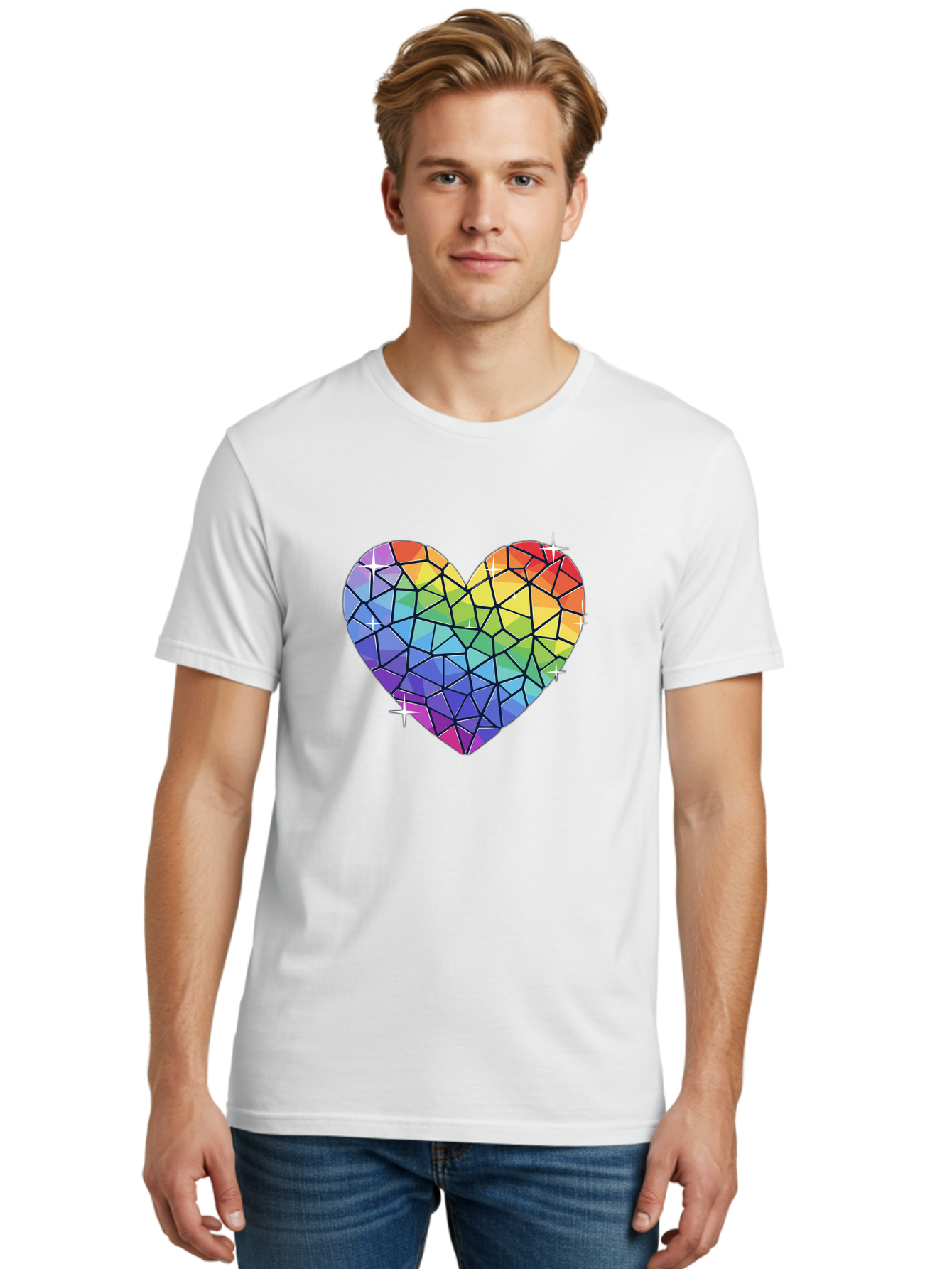 Rainbow-Mosaic-Heart Men'S Graphic Tee, 100% Cotton, Comfortable Casual Summer Wear, Machine Washable, Vintage Camera, Old Camera, Antique Camera, Black Camera, Classic Photography, Photography Equipment, Nostalgic Device, Film Camera, Bal199