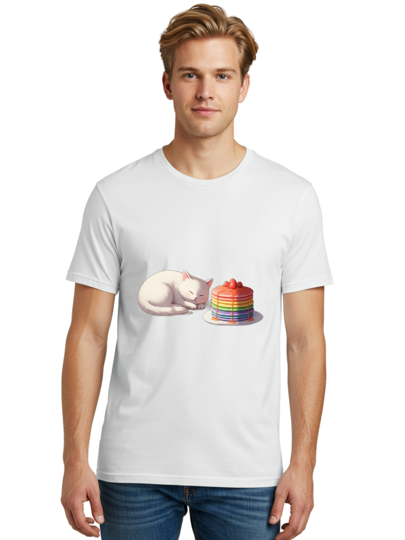 Rainbow-Pancakes-And-Cat Men'S Graphic Tee, 100% Cotton, Comfortable Casual Summer Wear, Machine Washable, Vintage Camera, Old Camera, Antique Camera, Black Camera, Classic Photography, Photography Equipment, Nostalgic Device, Film Camera, Bal200