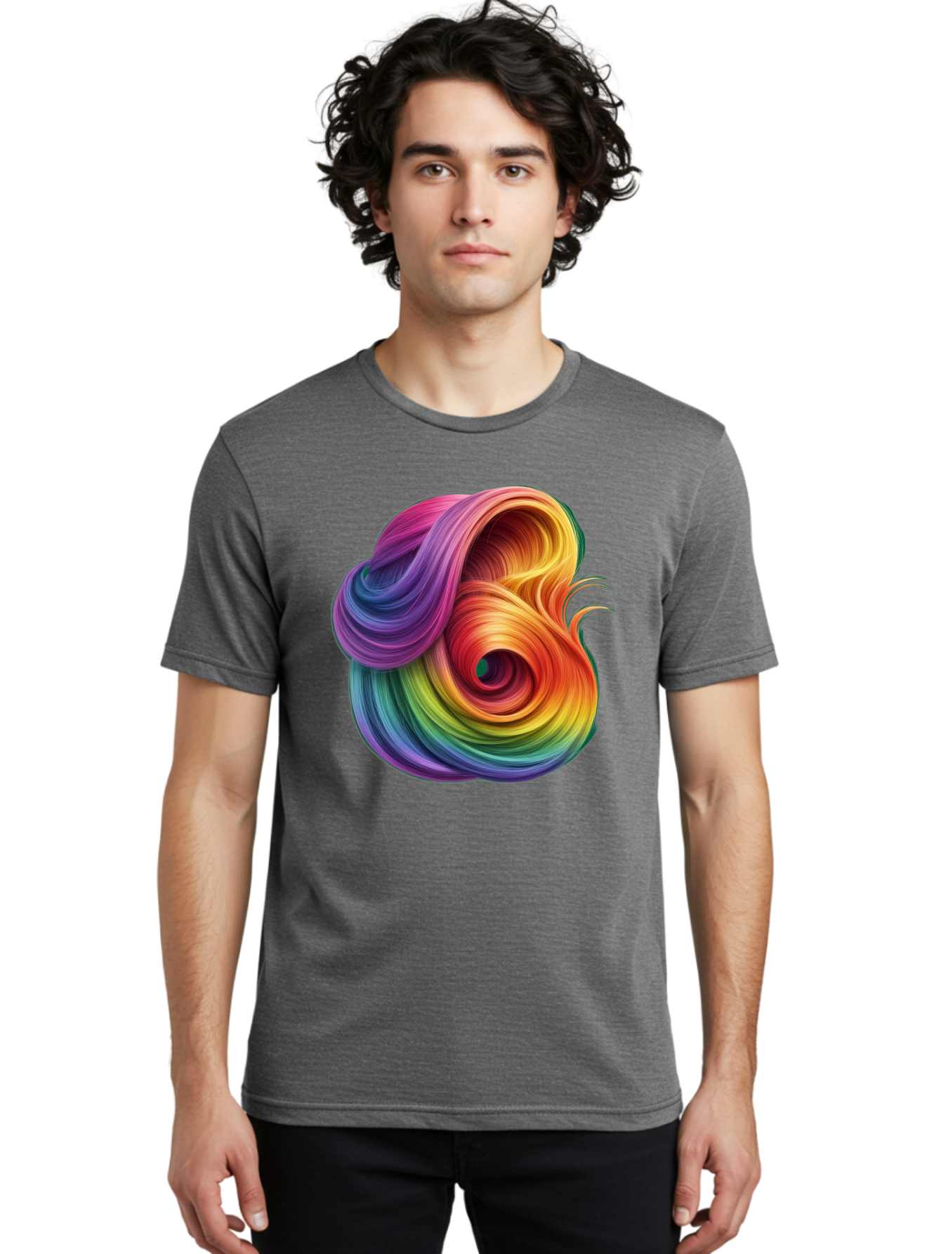 Rainbow-Swirl Men'S Graphic Tee, 100% Cotton, Comfortable Casual Summer Wear, Machine Washable, Vintage Camera, Old Camera, Antique Camera, Black Camera, Classic Photography, Photography Equipment, Nostalgic Device, Film Camera, Camera Art Bal206