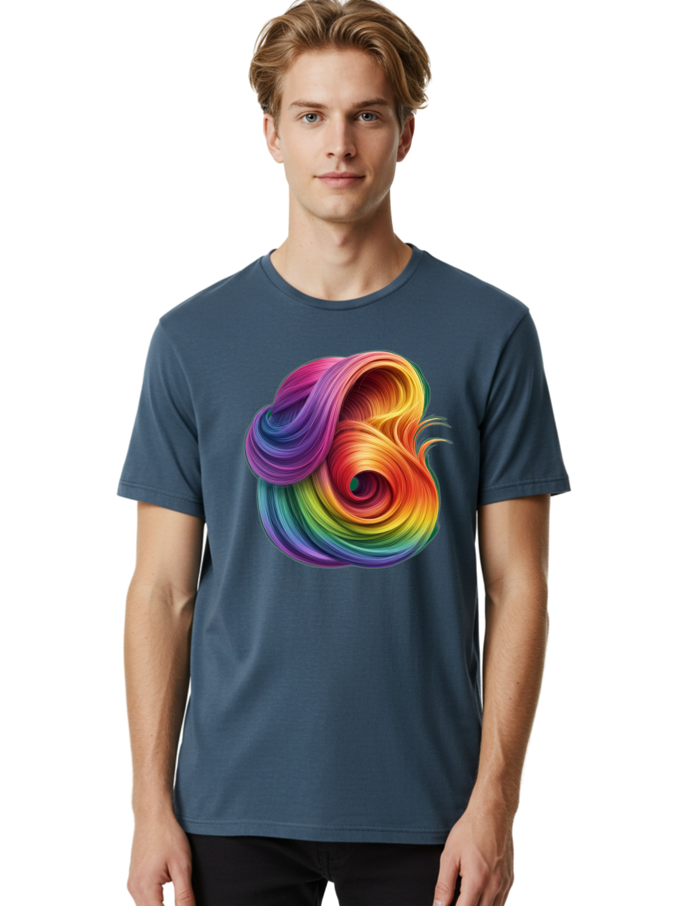 Rainbow-Swirl Men'S Graphic Tee, 100% Cotton, Comfortable Casual Summer Wear, Machine Washable, Vintage Camera, Old Camera, Antique Camera, Black Camera, Classic Photography, Photography Equipment, Nostalgic Device, Film Camera, Camera Art Bal206