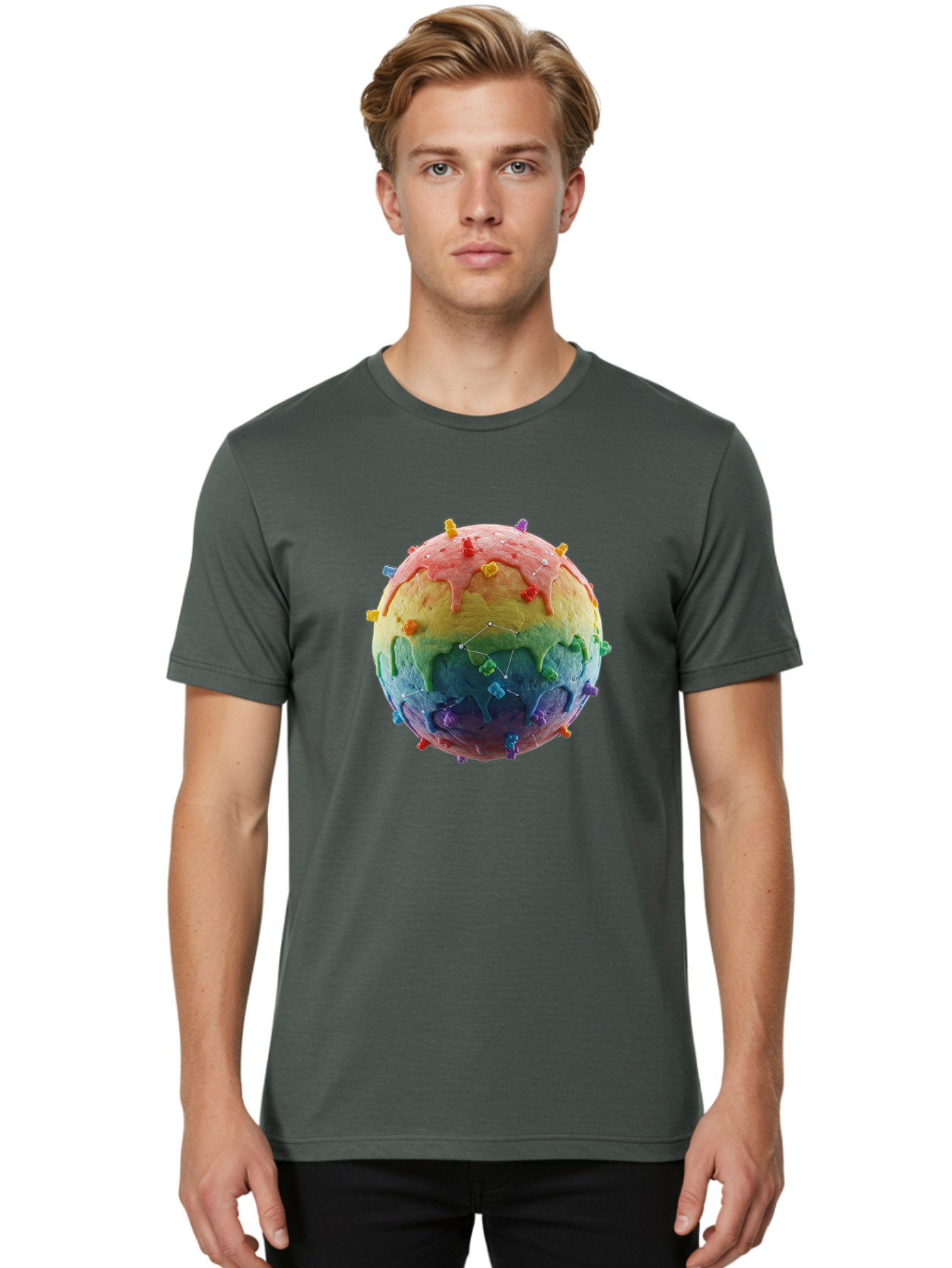 Rainbow-Virus Men'S Graphic Tee, 100% Cotton, Comfortable Casual Summer Wear, Machine Washable, Vintage Camera, Old Camera, Antique Camera, Black Camera, Classic Photography, Photography Equipment, Nostalgic Device, Film Camera, Camera Art Bal207