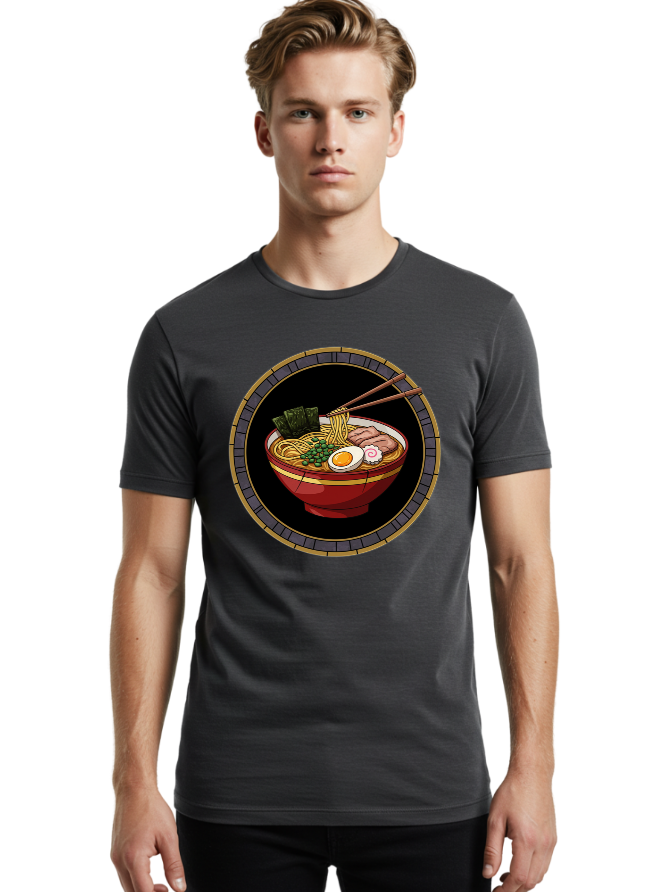 Ramen-Bowl Men'S Graphic Tee, 100% Cotton, Comfortable Casual Summer Wear, Machine Washable, Vintage Camera, Old Camera, Antique Camera, Black Camera, Classic Photography, Photography Equipment, Nostalgic Device, Film Camera, Camera Art Bal208