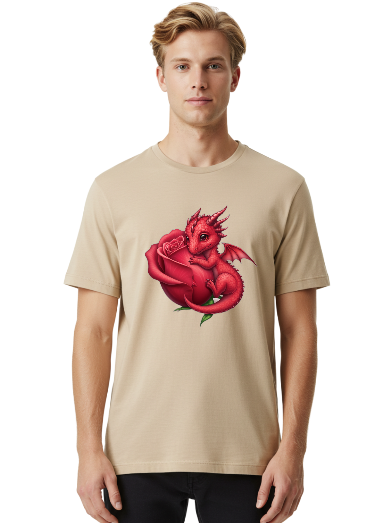 Red-Dragon-With-Rose Men'S Graphic Tee, 100% Cotton, Comfortable Casual Summer Wear, Machine Washable, Vintage Camera, Old Camera, Antique Camera, Black Camera, Classic Photography, Photography Equipment, Nostalgic Device, Film Camera, Bal216