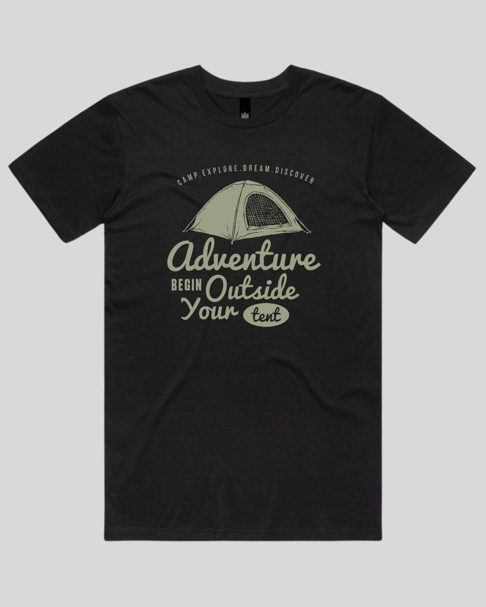 Adventure Begin Outside Your Tent Men's T-Shirt