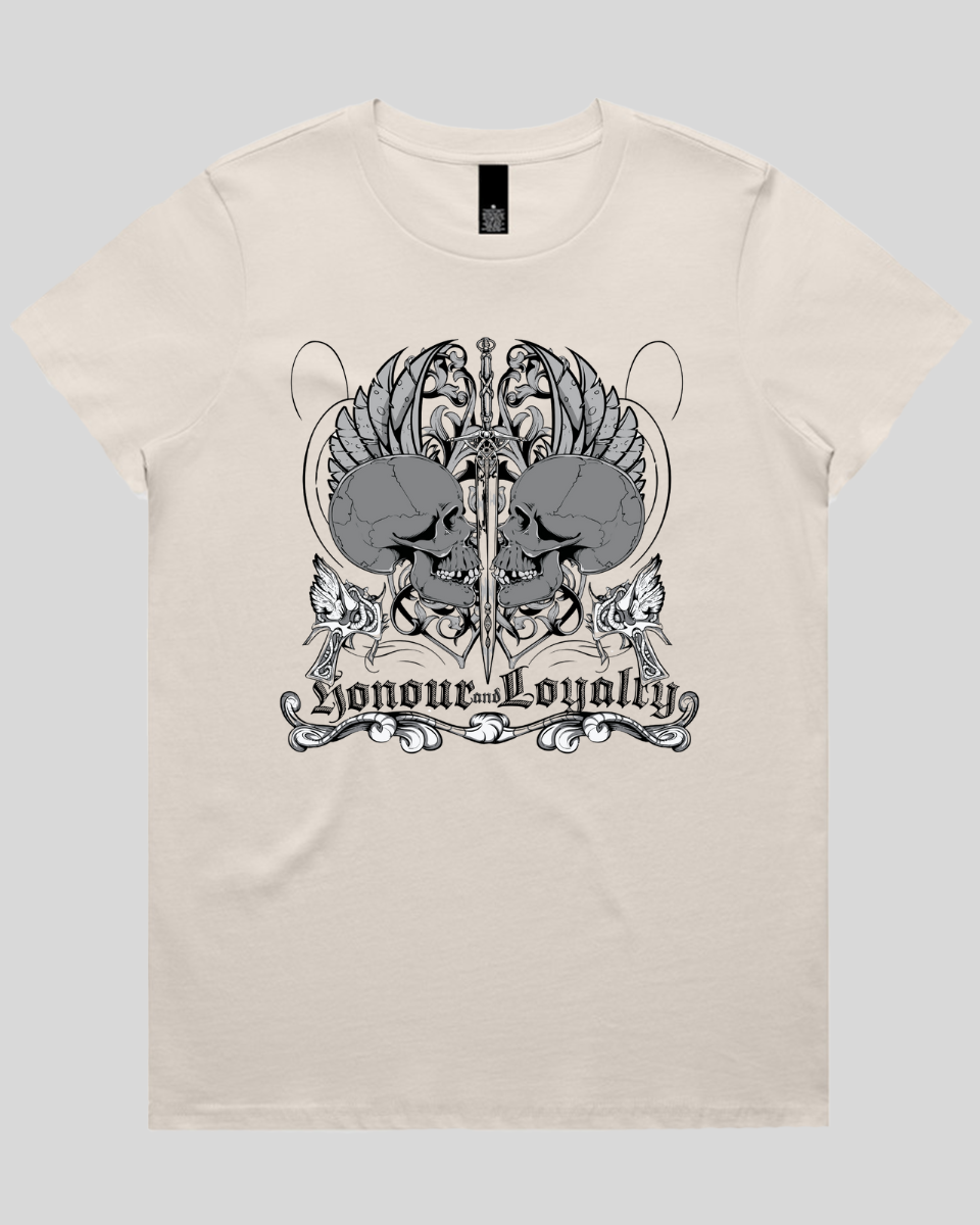 Honour and Loyalty Skull Womens T-Shirt