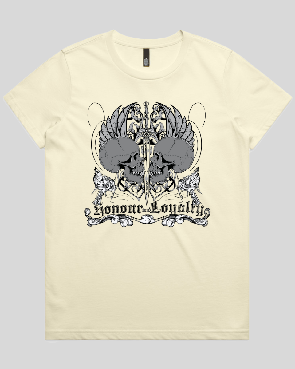 Honour and Loyalty Skull Womens T-Shirt