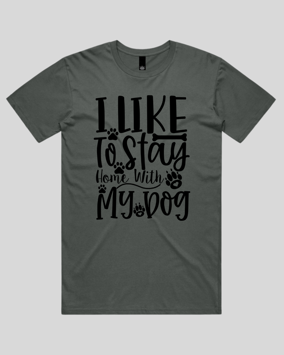 I Like To Stay Home With My Dog Men's T-Shirt