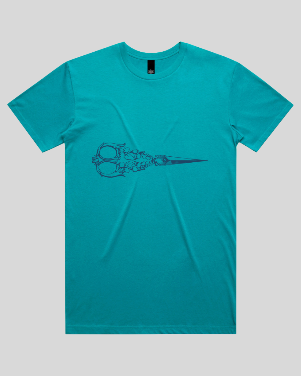 Flower Pattern Scissors Men's T-Shirt