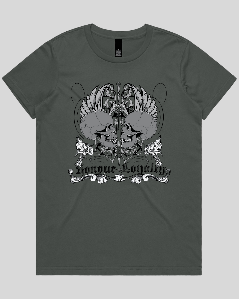 Honour and Loyalty Skull Womens T-Shirt