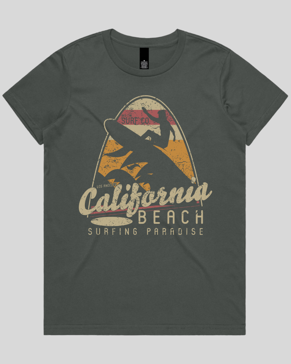 California Beach Surfing Paradise Women's T-Shirt