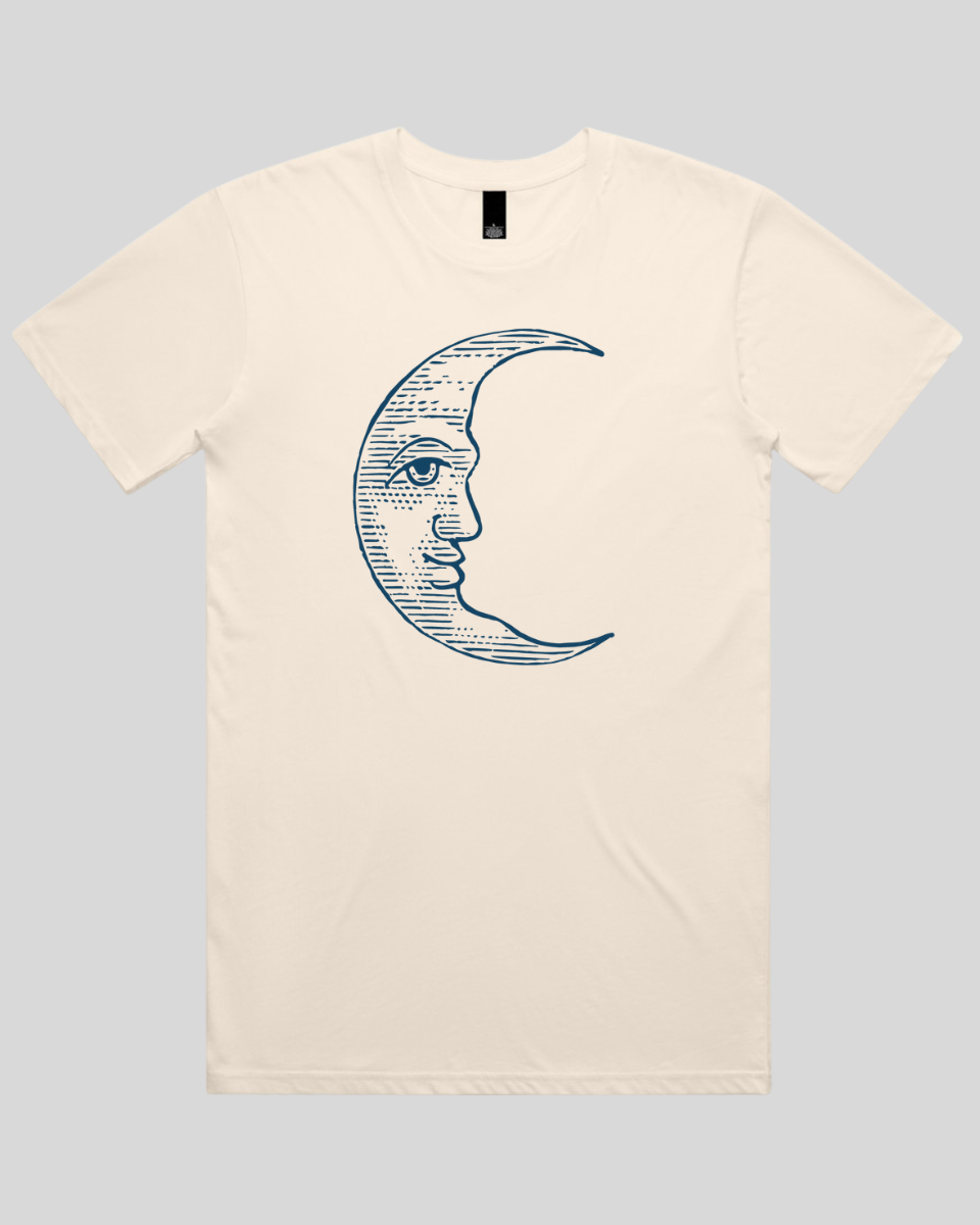 Vintage Crescent Moon Face Men's T-Shirt