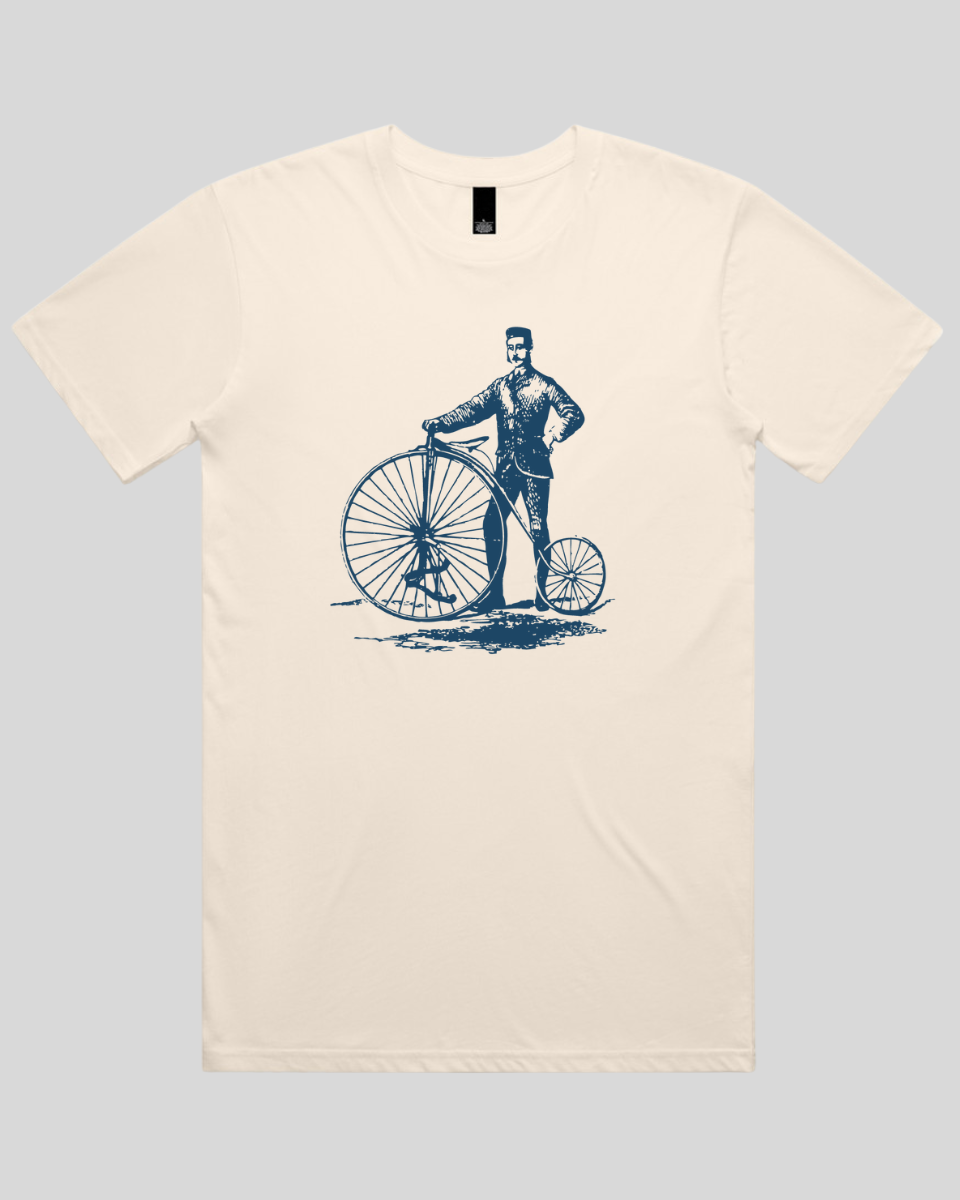 Old-Fashioned Gentleman and Bicycle 2 Men's T-Shirt
