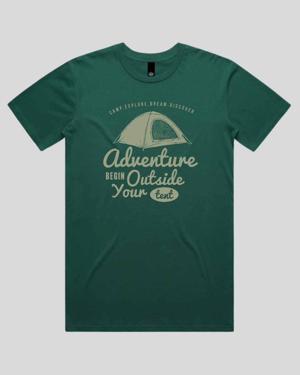 Adventure Begin Outside Your Tent Men's T-Shirt