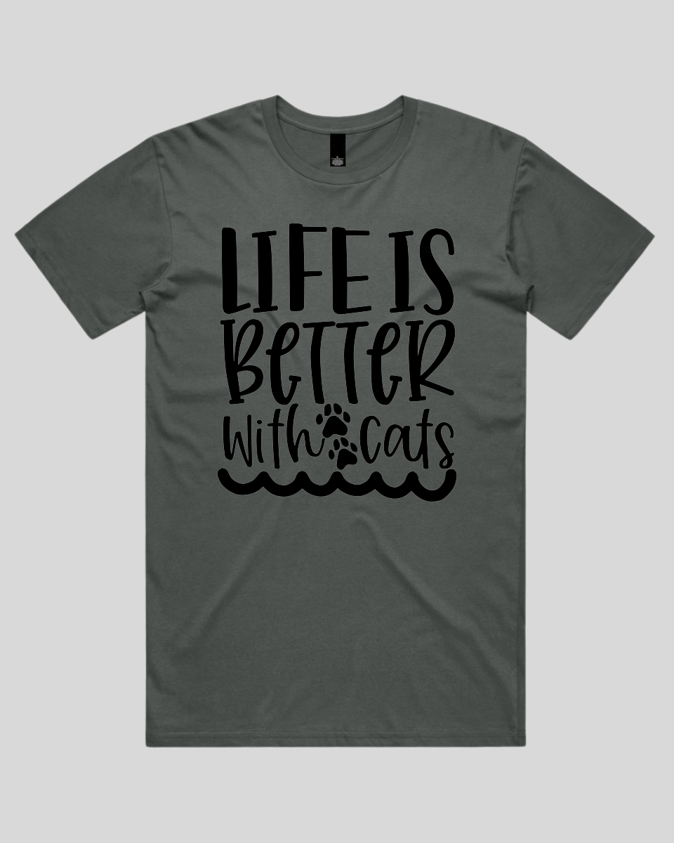 Life Is Better with Cats Men's T-Shirt