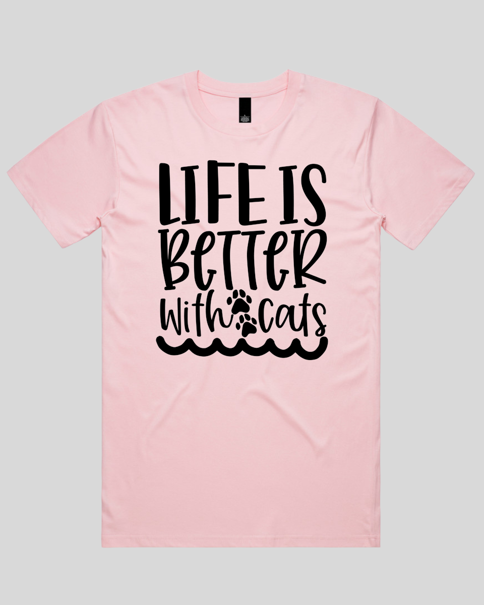 Life Is Better with Cats Men's T-Shirt