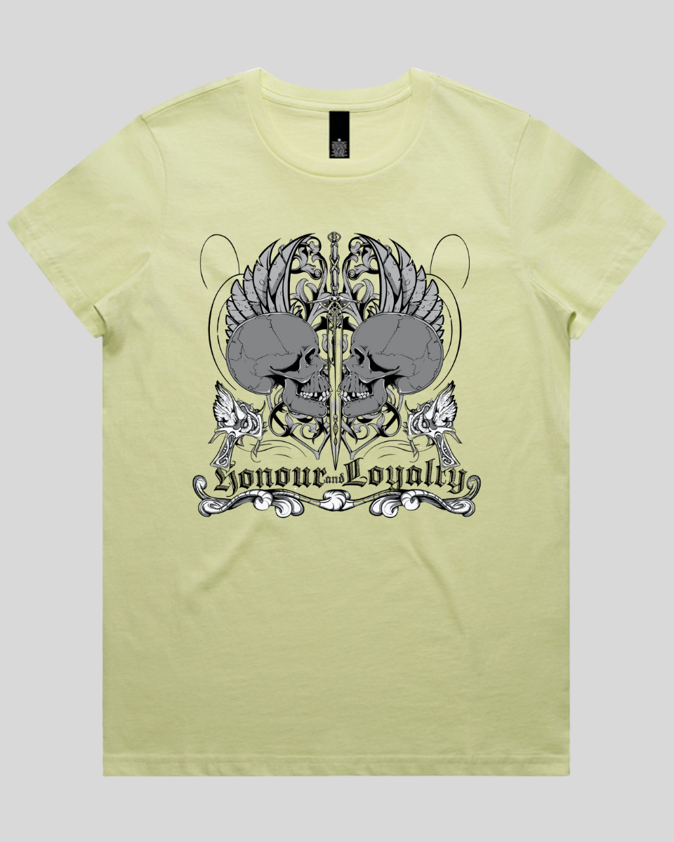 Honour and Loyalty Skull Womens T-Shirt