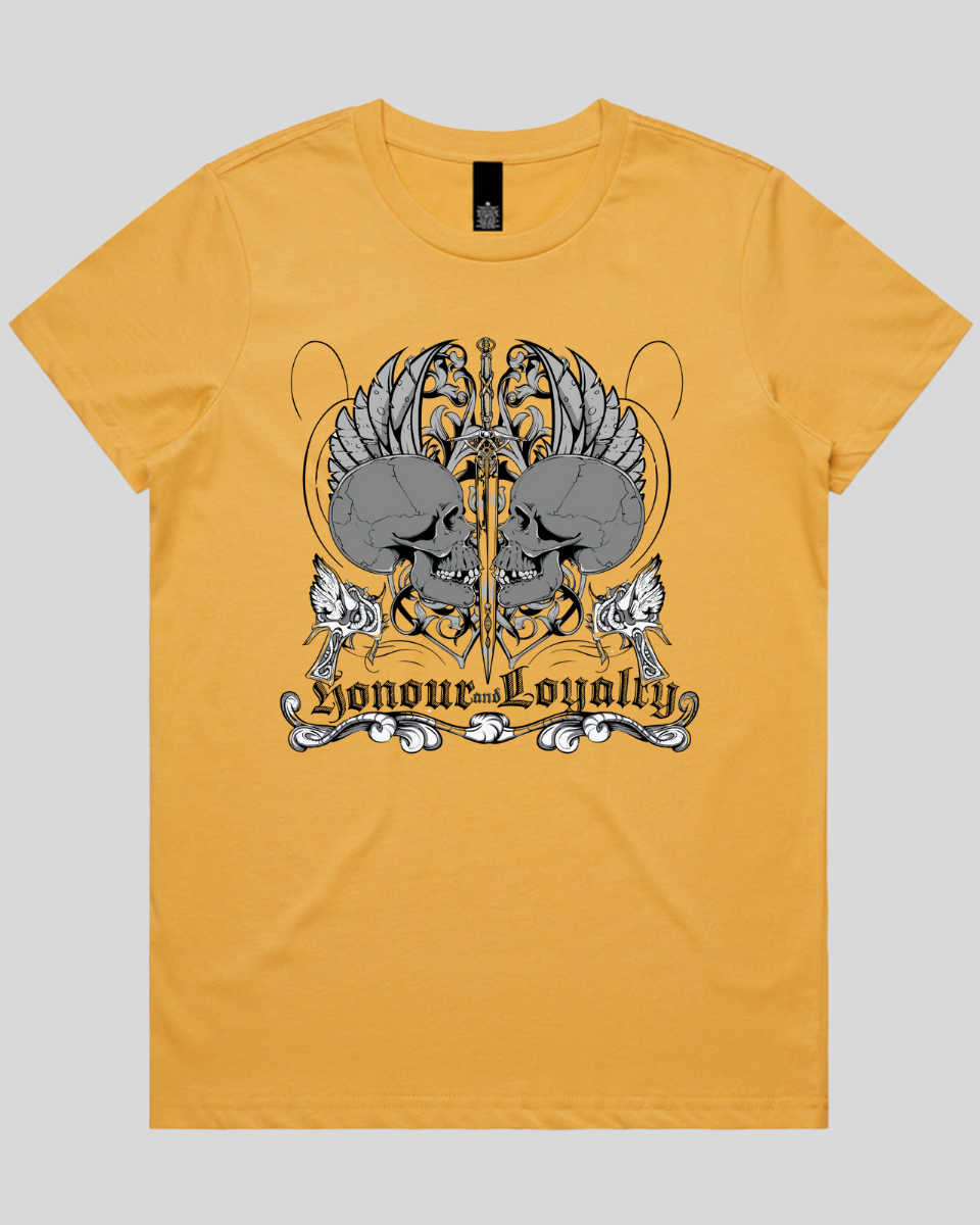 Honour and Loyalty Skull Womens T-Shirt