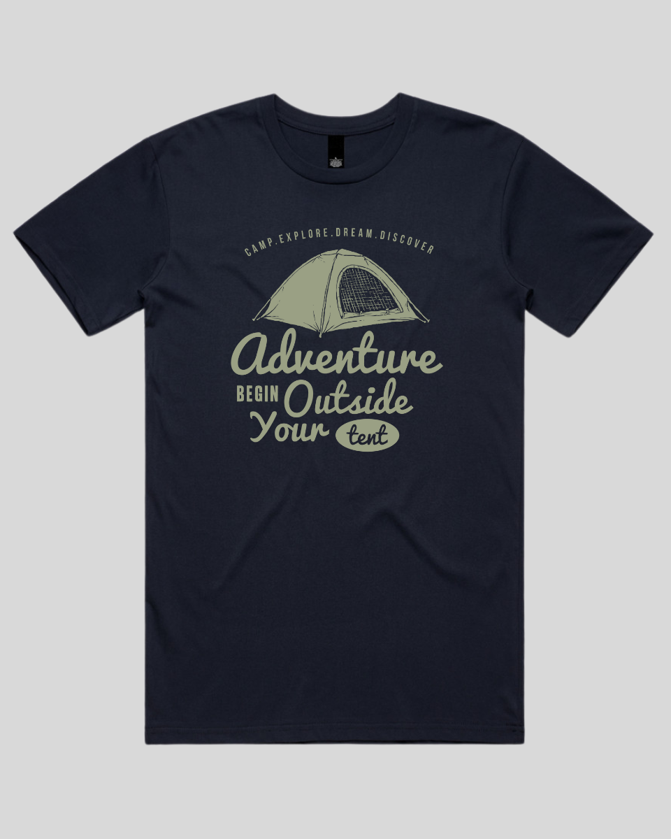 Adventure Begin Outside Your Tent Men's T-Shirt