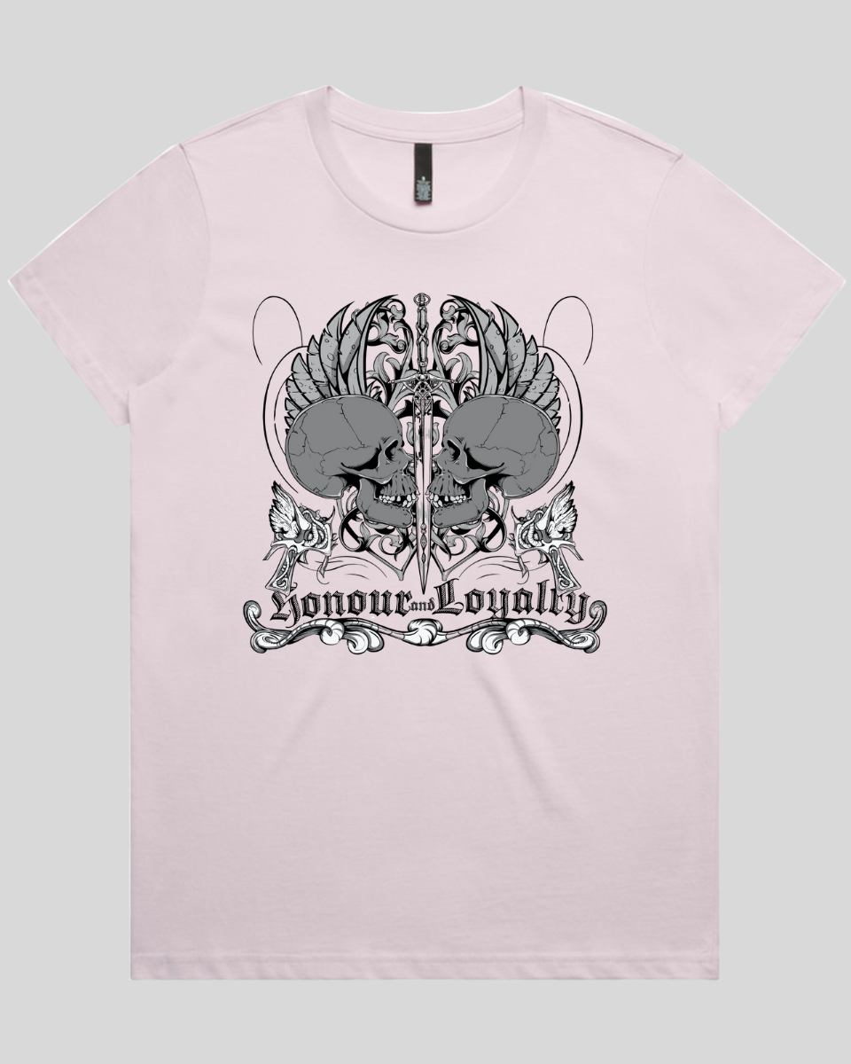 Honour and Loyalty Skull Womens T-Shirt