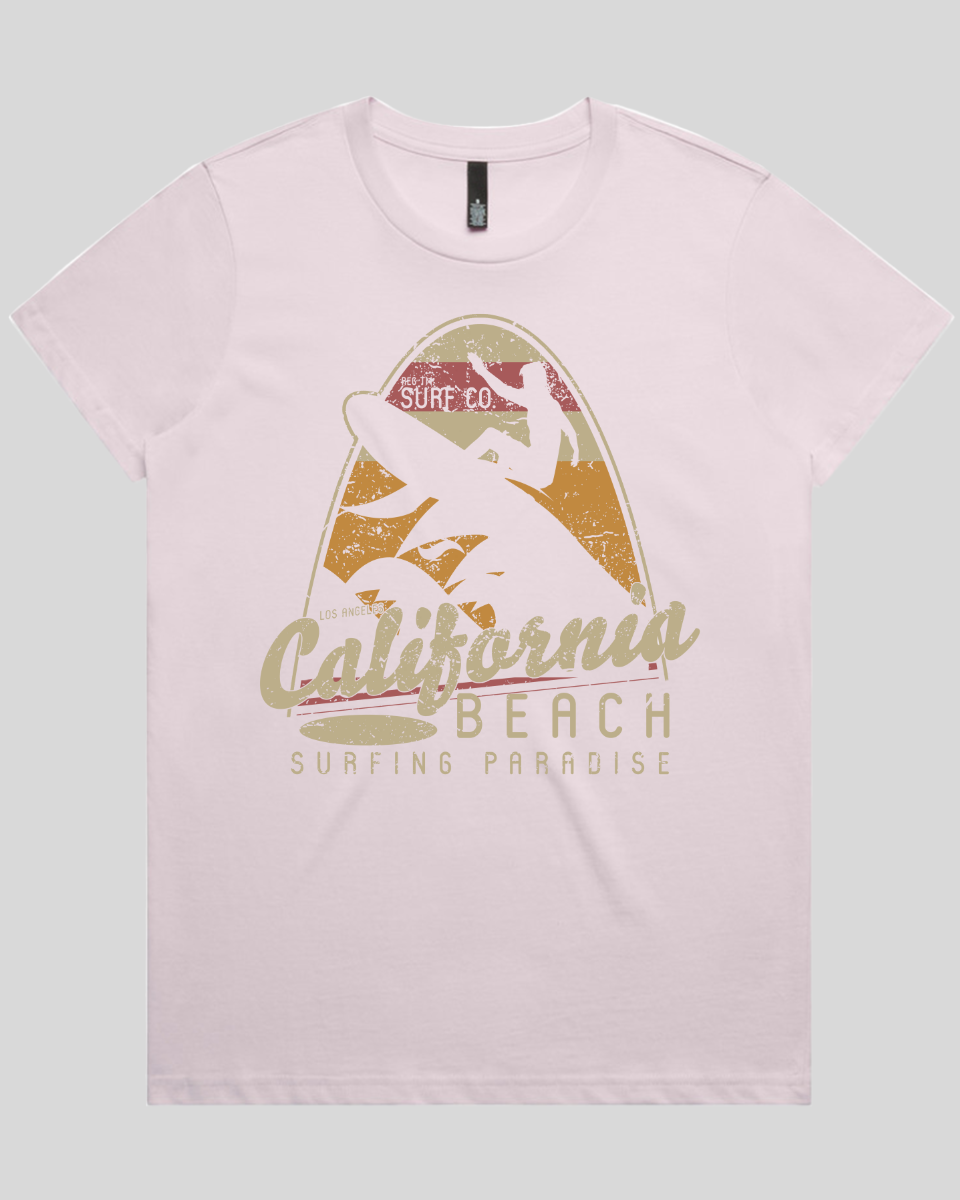 California Beach Surfing Paradise Women's T-Shirt