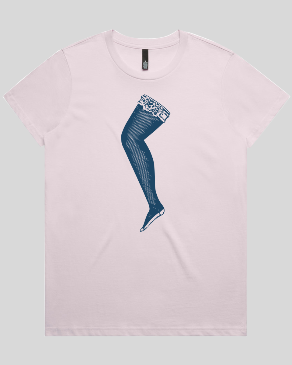 Lace Top Stocking Women's T-Shirt