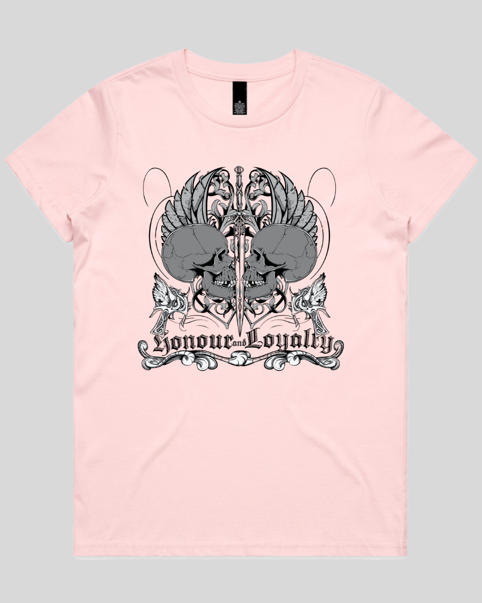 Honour and Loyalty Skull Womens T-Shirt