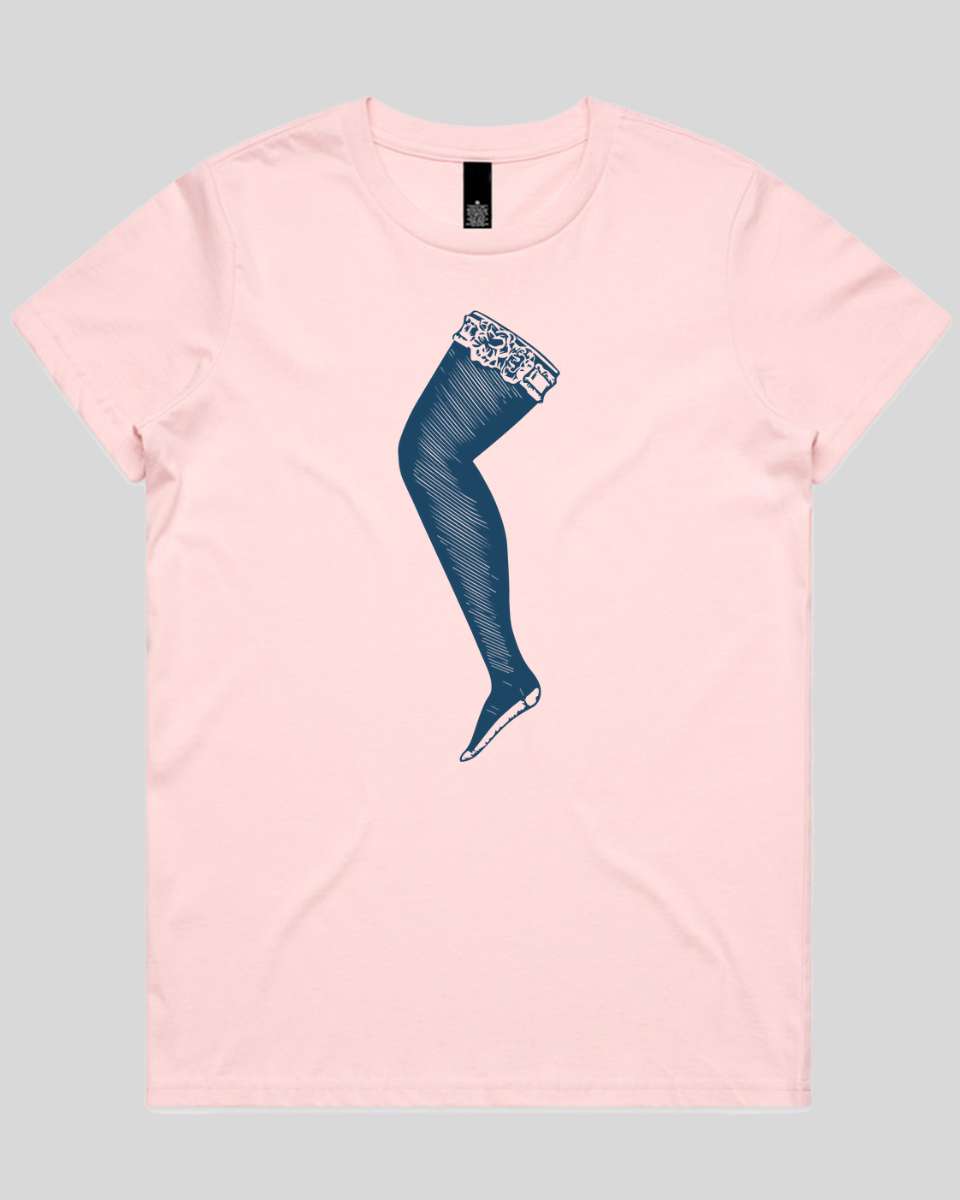 Lace Top Stocking Women's T-Shirt