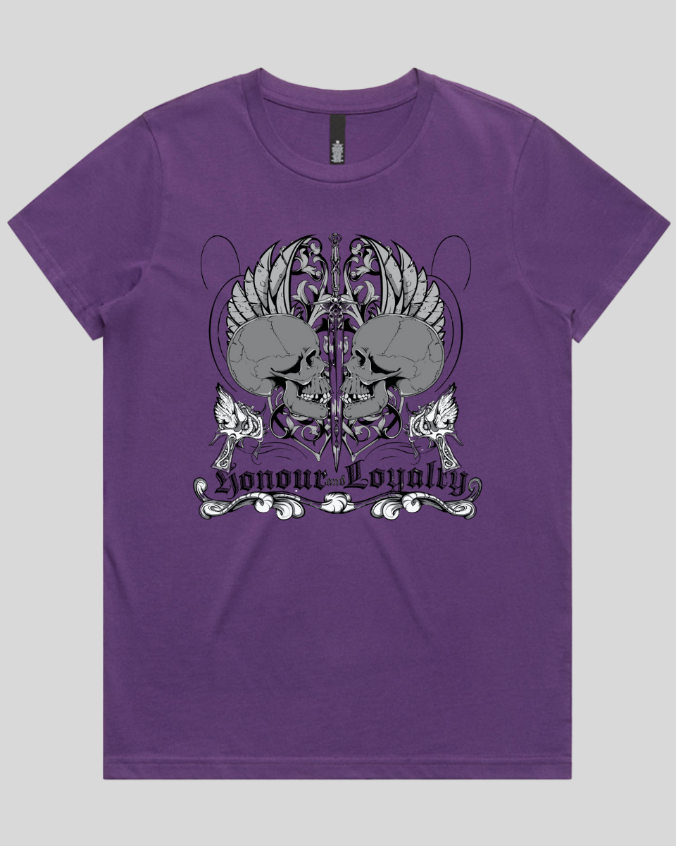 Honour and Loyalty Skull Womens T-Shirt