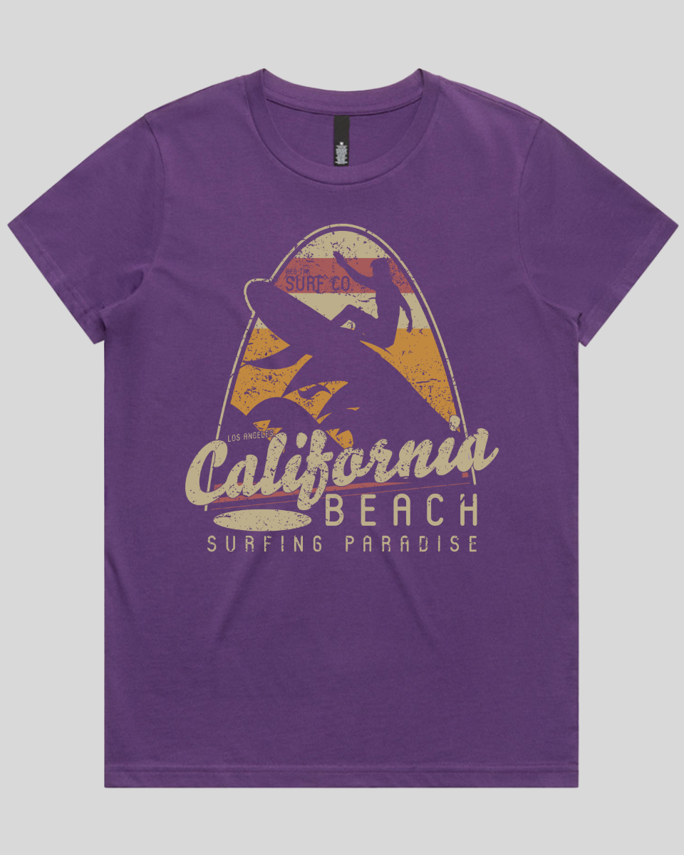 California Beach Surfing Paradise Women's T-Shirt