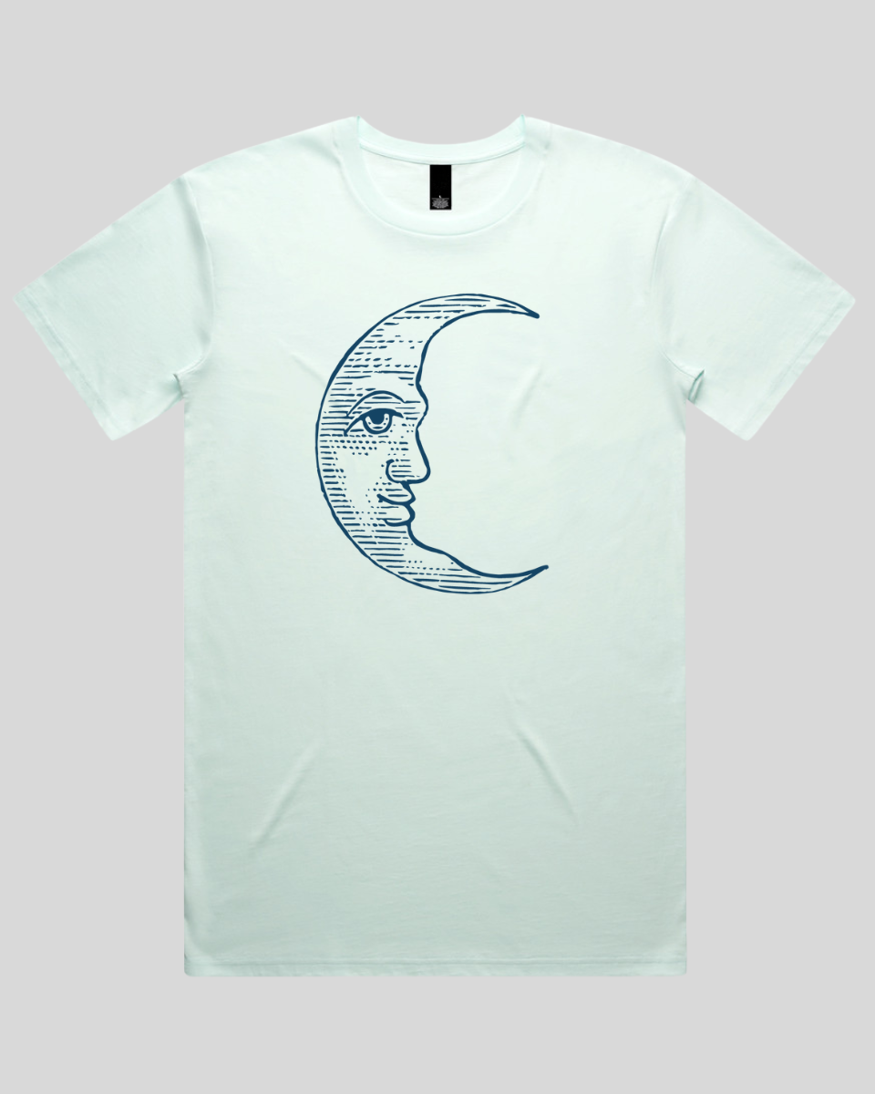 Vintage Crescent Moon Face Men's T-Shirt