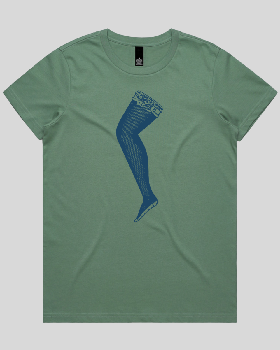 Lace Top Stocking Women's T-Shirt