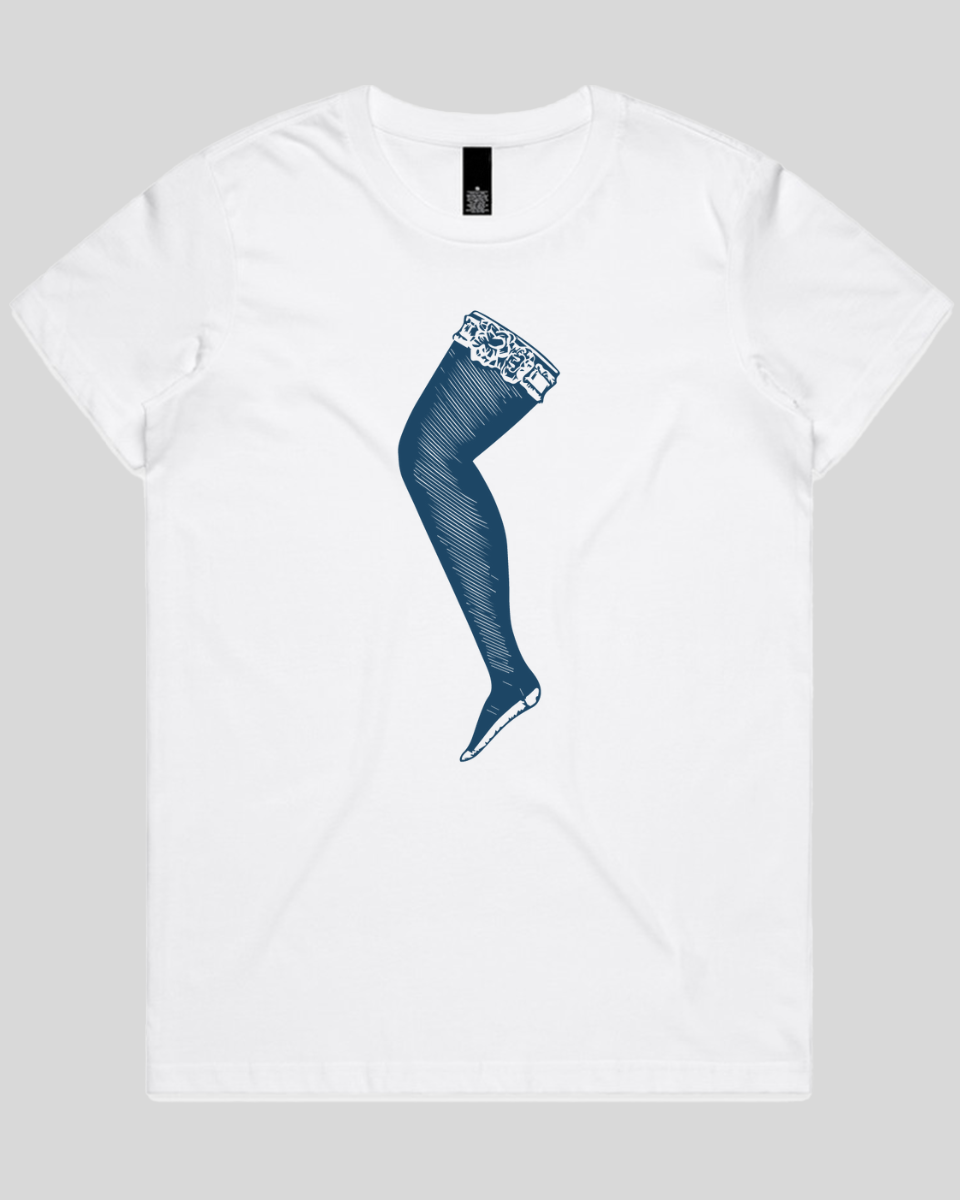 Lace Top Stocking Women's T-Shirt