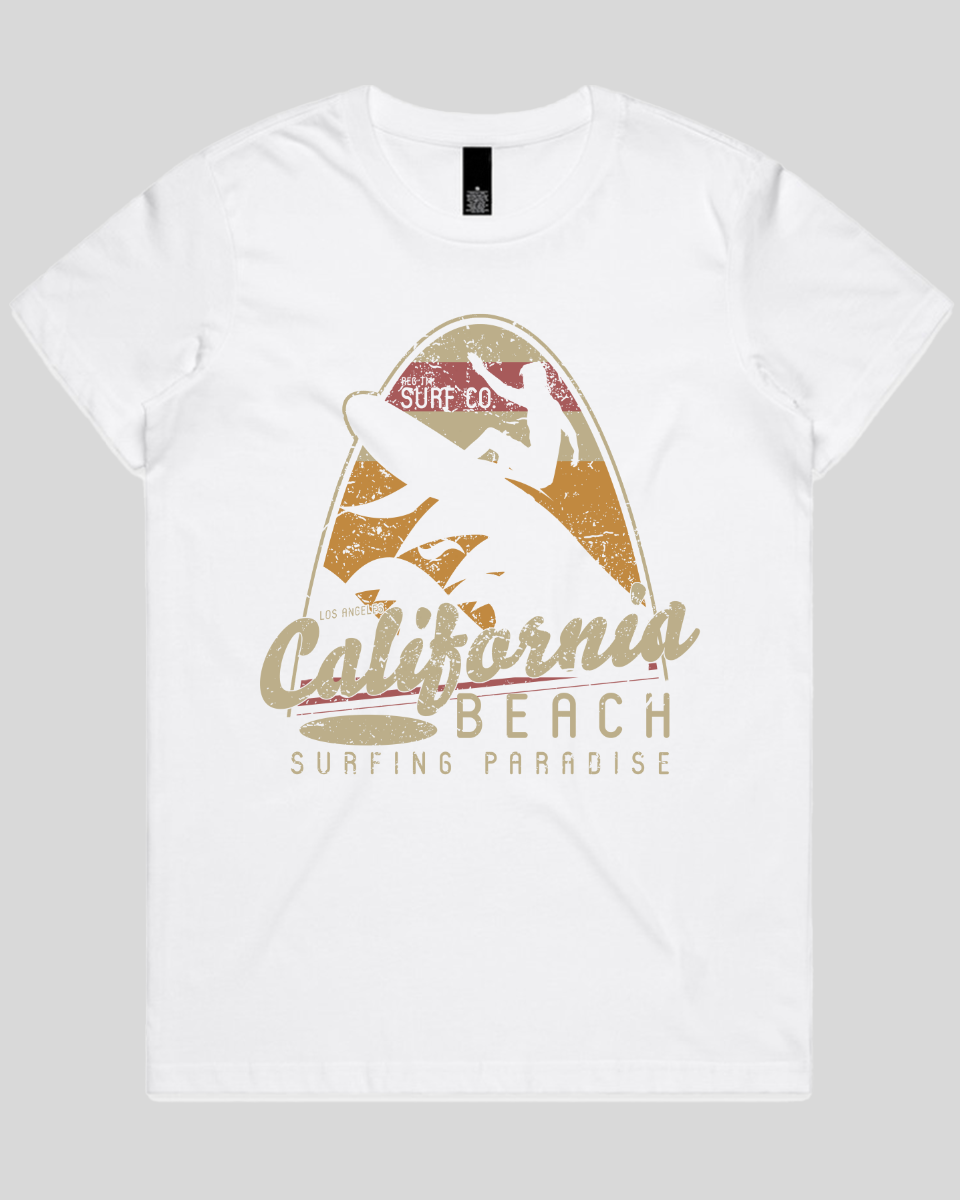 California Beach Surfing Paradise Women's T-Shirt