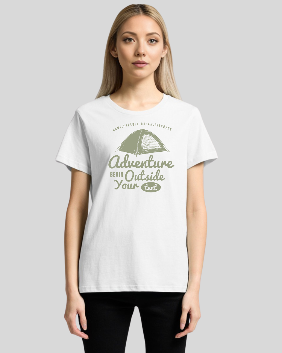 Adventure Begin Outside Your Tent Women's T-Shirt