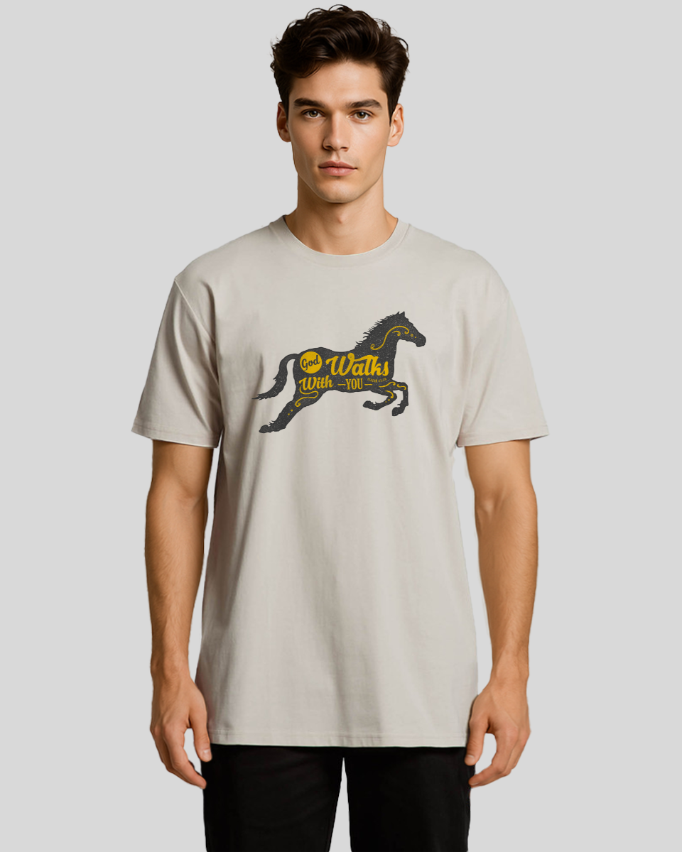 God Walks With You Men's T-Shirt