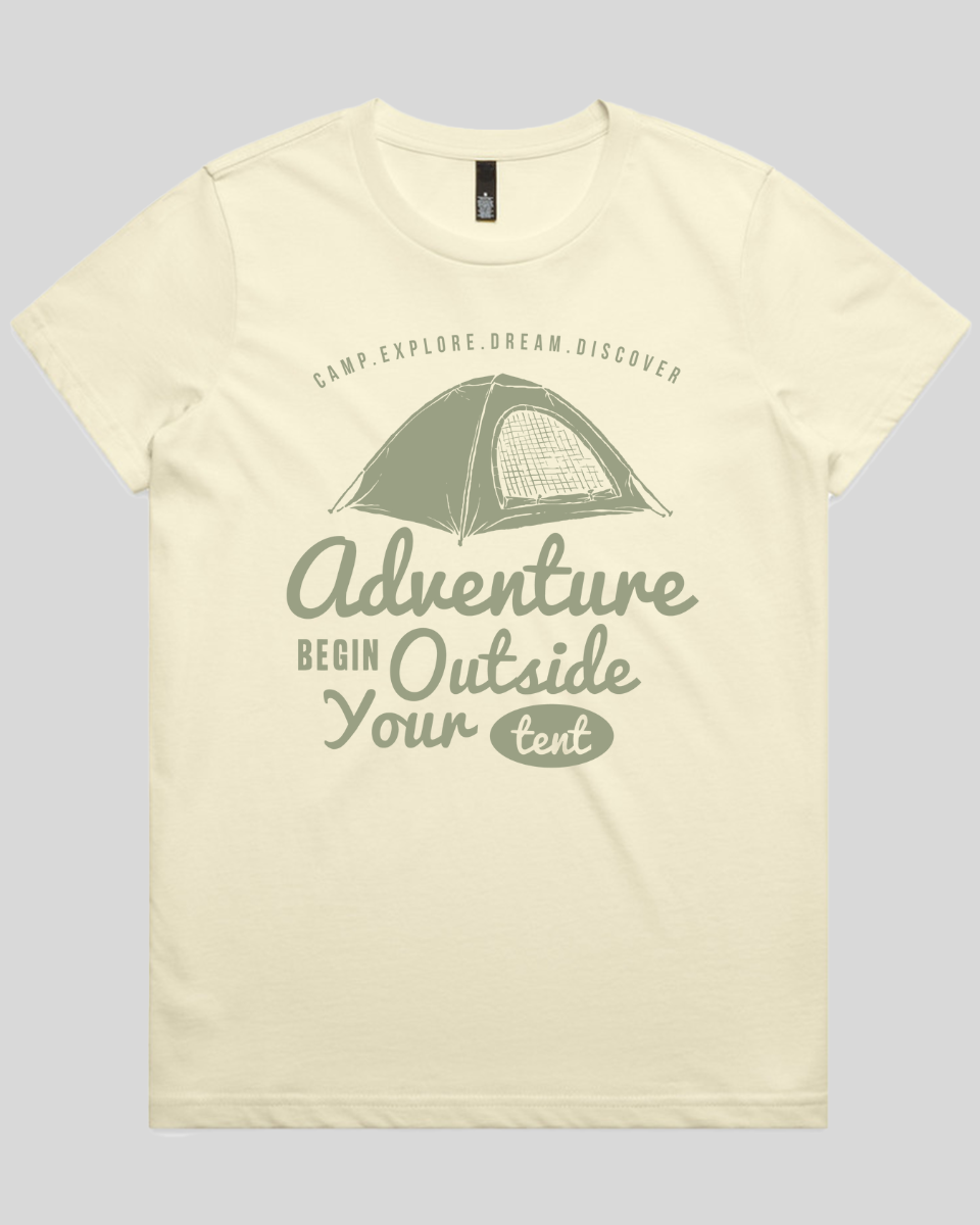 Adventure Begin Outside Your Tent Women's T-Shirt