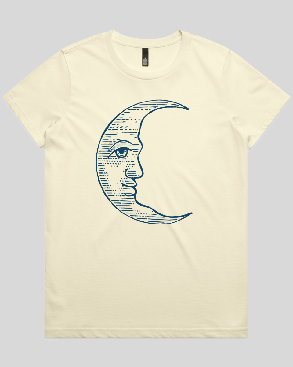 Vintage Crescent Moon Face Women's T-Shirt