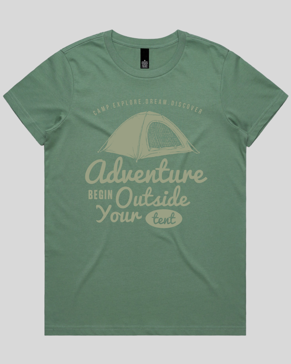 Adventure Begin Outside Your Tent Women's T-Shirt