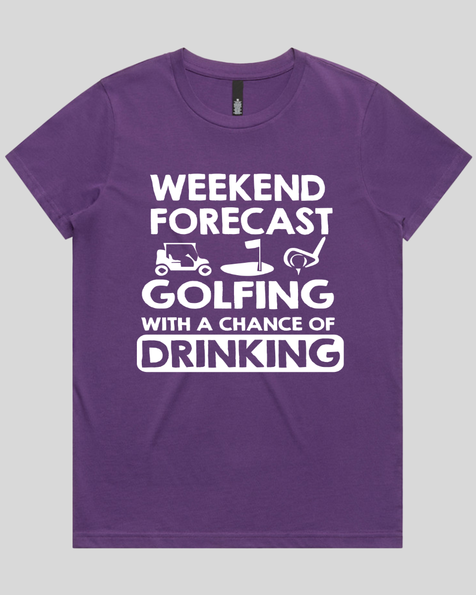 Weekend Forcast Golfing Women's T-Shirt