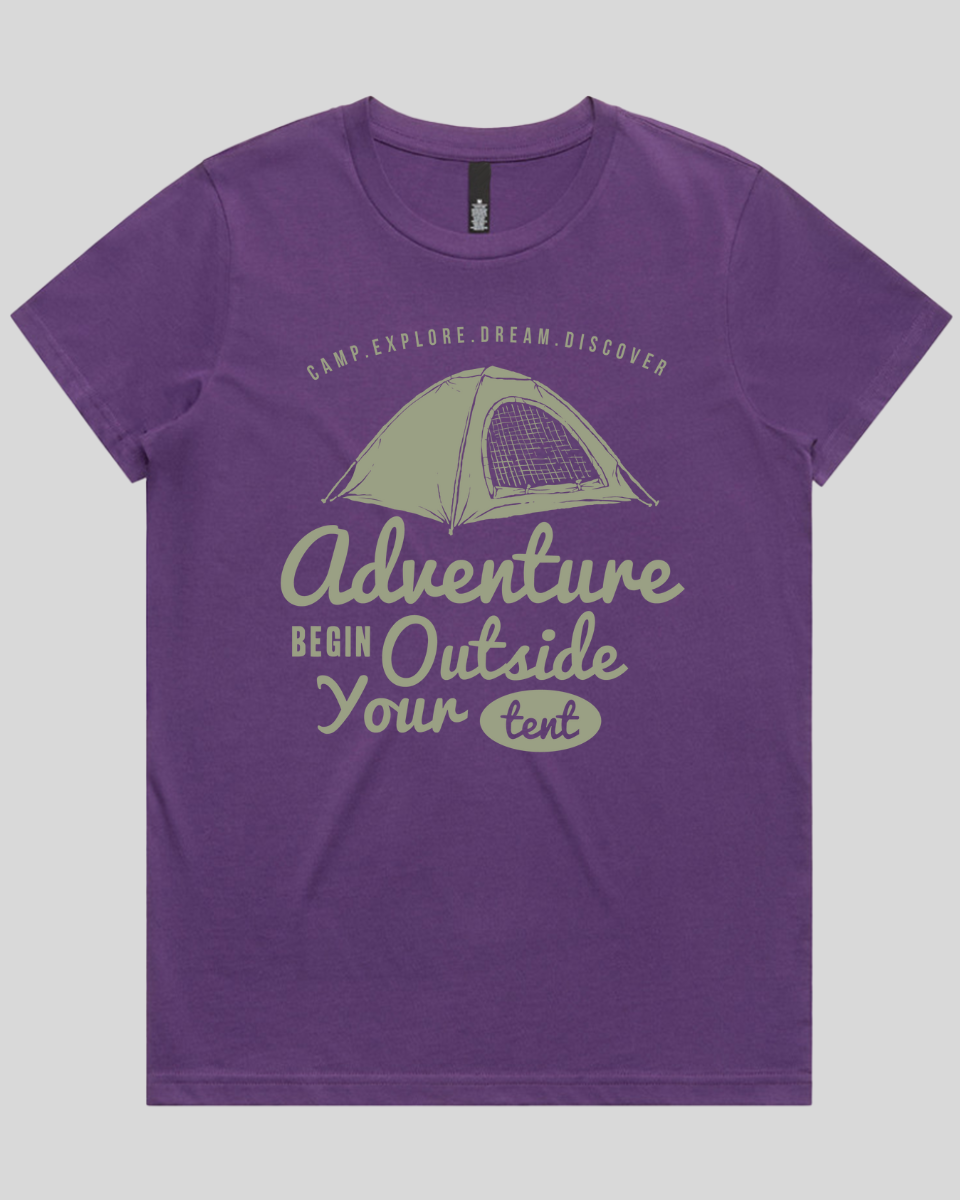 Adventure Begin Outside Your Tent Women's T-Shirt