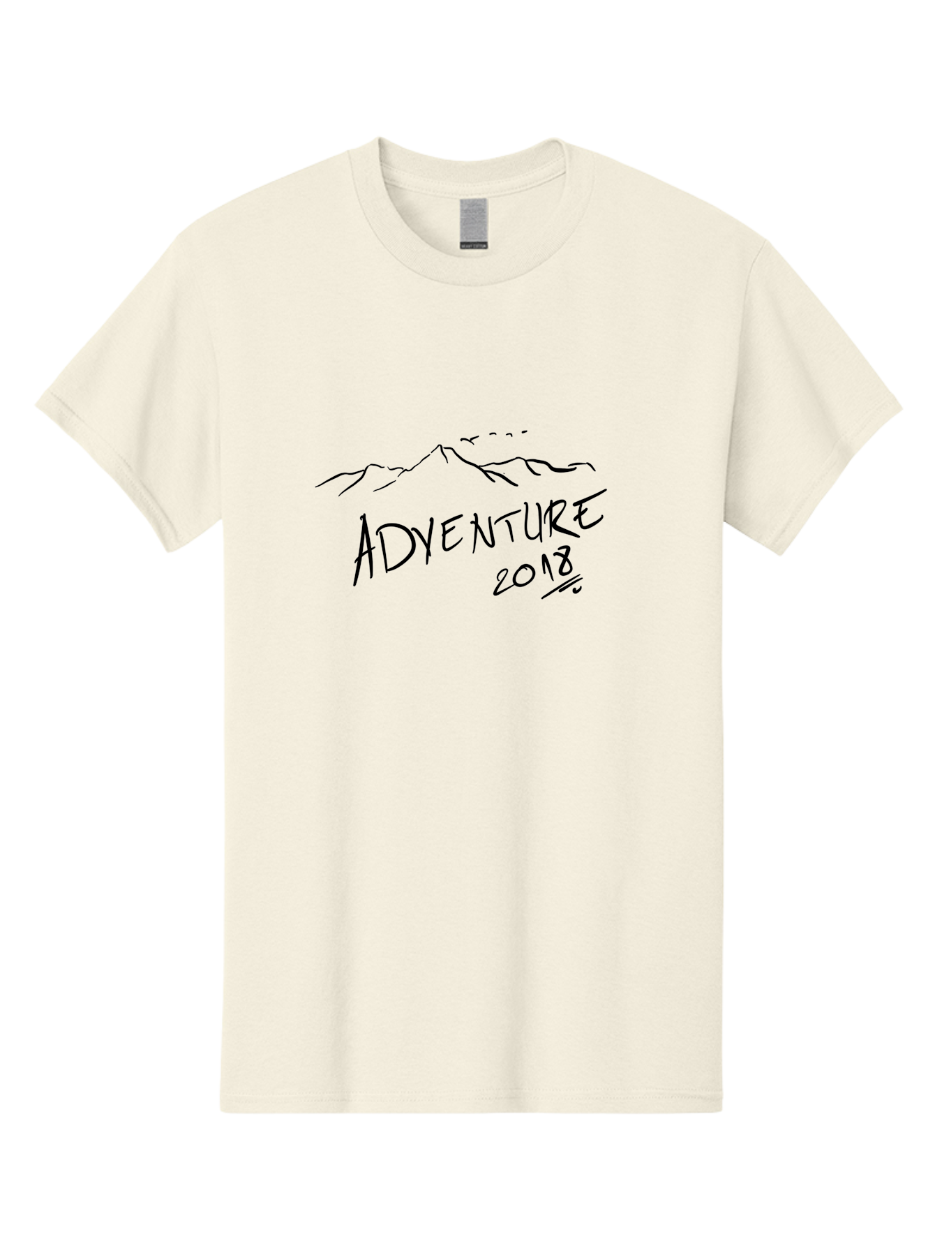 Adventure-2018 Men'S Graphic Tee, 100% Cotton, Comfortable Casual Summer Wear, Machine Washable, Adventure Travel, Outdoor Exploration, Mountain Landscape, Adventure Seeking, Wanderlust, 2018, Exploration Theme, Journey, Travel Inspiration, -  Aaa000