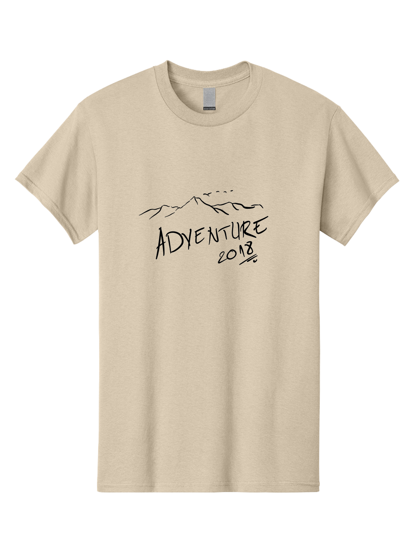 Adventure-2018 Men'S Graphic Tee, 100% Cotton, Comfortable Casual Summer Wear, Machine Washable, Adventure Travel, Outdoor Exploration, Mountain Landscape, Adventure Seeking, Wanderlust, 2018, Exploration Theme, Journey, Travel Inspiration, -  Aaa000