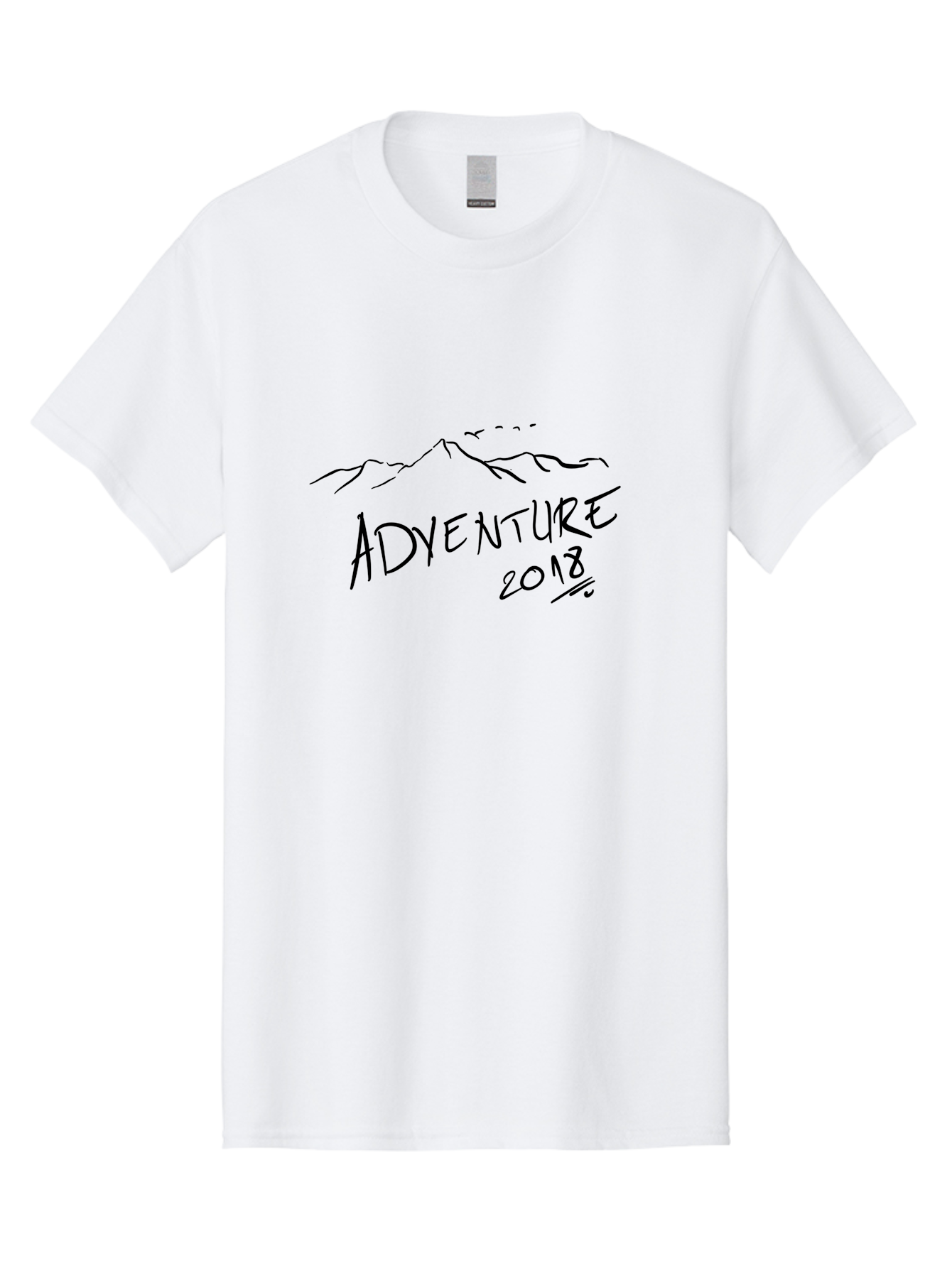 Adventure-2018 Men'S Graphic Tee, 100% Cotton, Comfortable Casual Summer Wear, Machine Washable, Adventure Travel, Outdoor Exploration, Mountain Landscape, Adventure Seeking, Wanderlust, 2018, Exploration Theme, Journey, Travel Inspiration, -  Aaa000