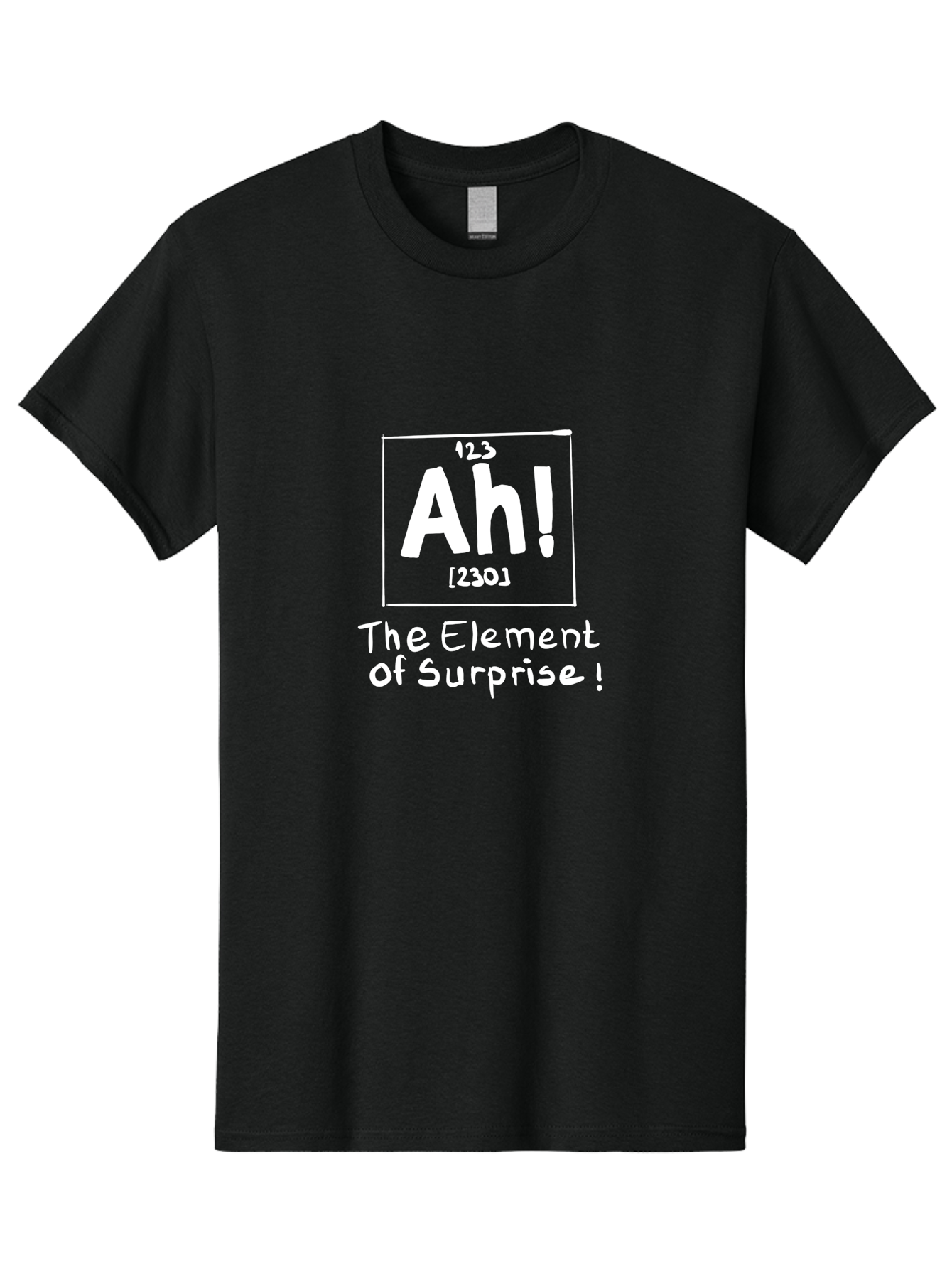 Ah Men'S Graphic Tee, 100% Cotton, Comfortable Casual Summer Wear, Machine Washable, Periodic Table Element, Ah!, Element Of Surprise, Humorous Science, Playful Chemistry, Novelty Design, Witty Periodic Table -  Aaa001