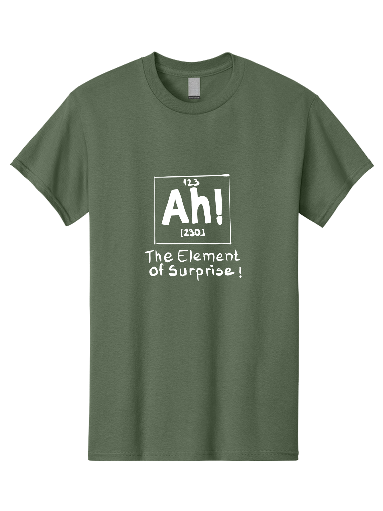 Ah Men'S Graphic Tee, 100% Cotton, Comfortable Casual Summer Wear, Machine Washable, Periodic Table Element, Ah!, Element Of Surprise, Humorous Science, Playful Chemistry, Novelty Design, Witty Periodic Table -  Aaa001